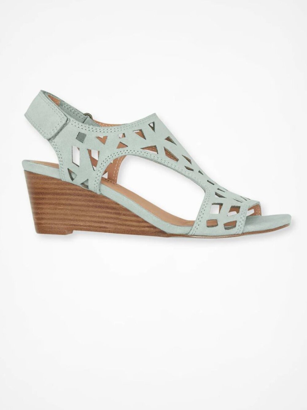 Walk With Me Coldwater Creek Gayle Suede Geometric Cut Out Wedges SIZE 7M